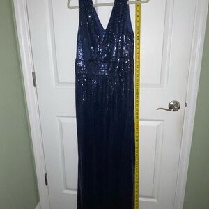 Elegant Navy Sequin Wedding Dress